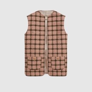 Gucci Lamé check tweed vest